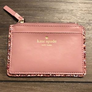 Kate Spade Pink Glitter Card Wallet